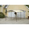 Carport mit Runddach beige Polyethylene-Plane 490 x 270 x 240 cm