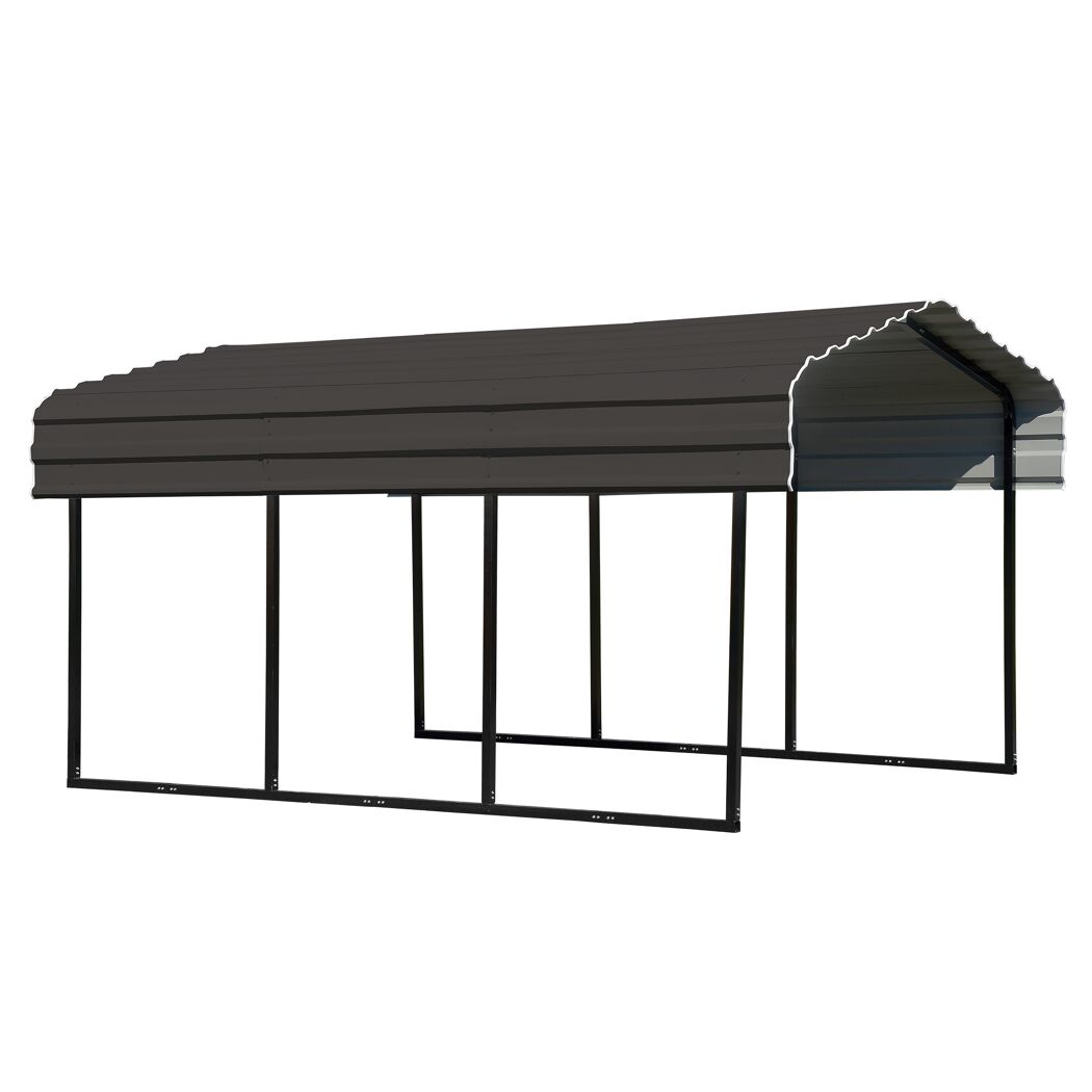 Carport 'Venedig' mit Walmdach schwarz Stahl 465 x 305 x 250 cm