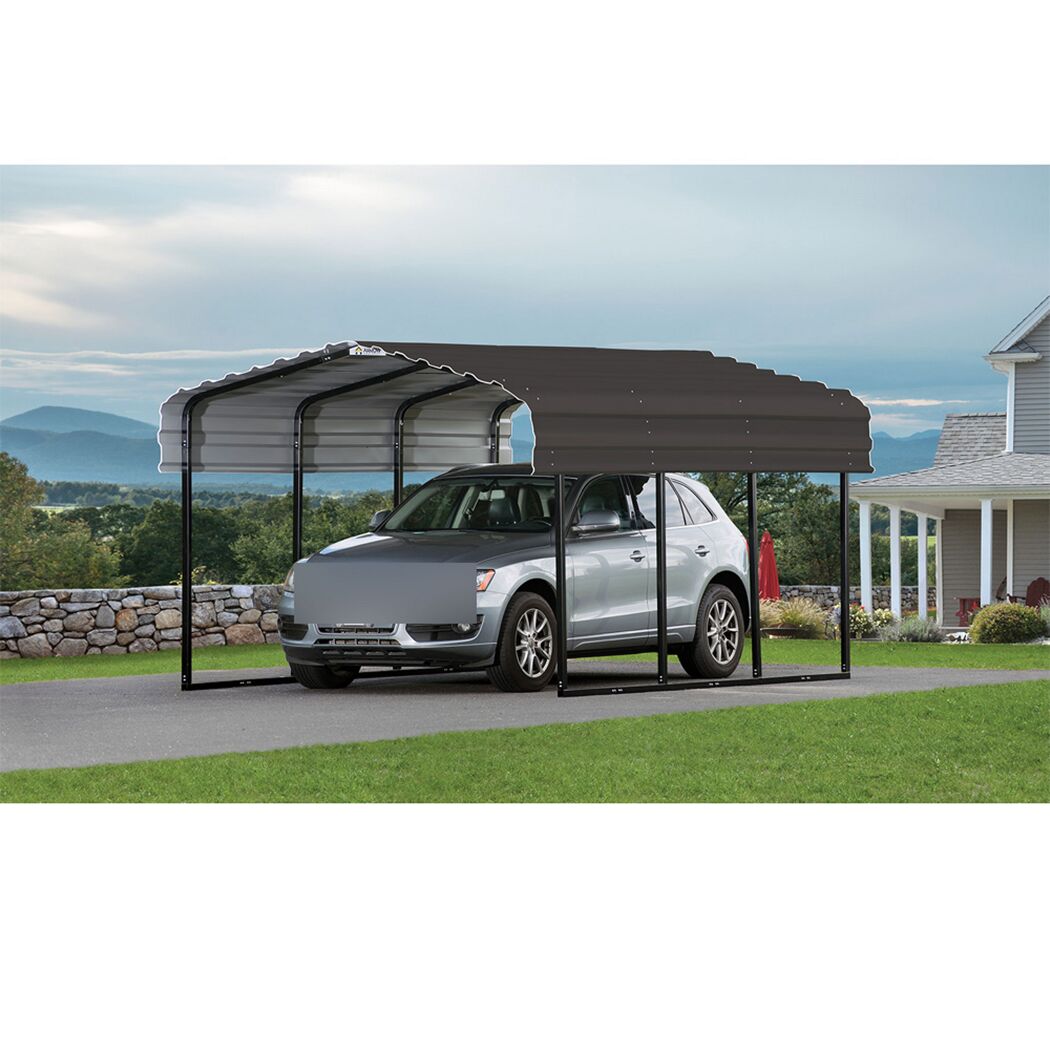 Carport 'Venedig' mit Walmdach schwarz Stahl 465 x 305 x 250 cm