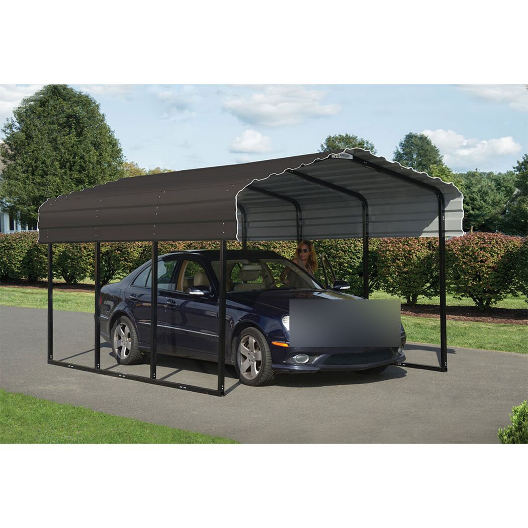 Carport 'Venedig' mit Walmdach schwarz Stahl 465 x 305 x 250 cm