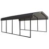 Carport 'Rom' mit Walmdach grau Stahl 600 x 370 x 260 cm
