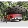 Carport 'Rom' mit Walmdach grau Stahl 600 x 370 x 260 cm