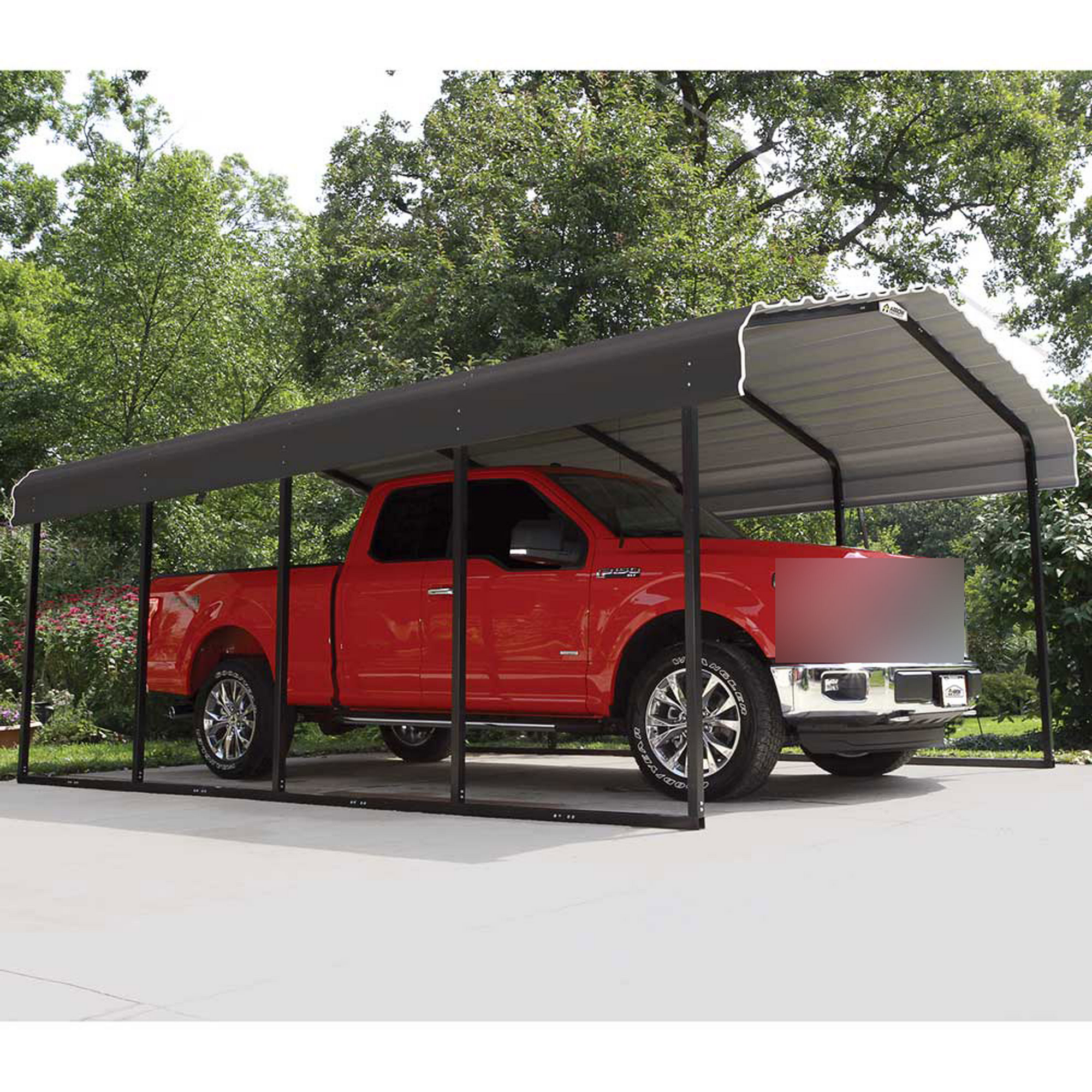 Carport 'Mailand' mit Walmdach schwarz Stahl 610 x 300 x 250 cm + product picture