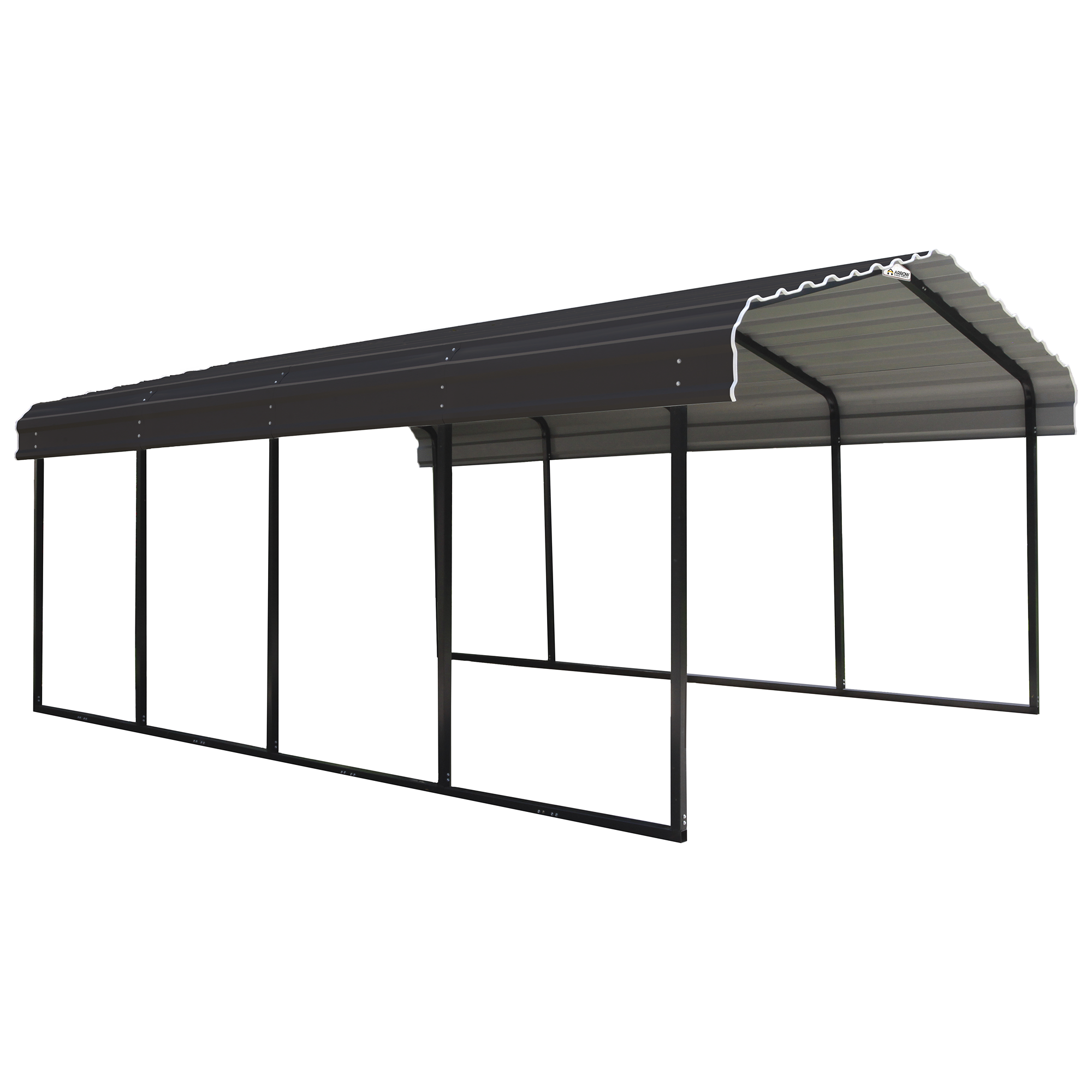 Carport 'Mailand' mit Walmdach schwarz Stahl 610 x 300 x 250 cm + product picture