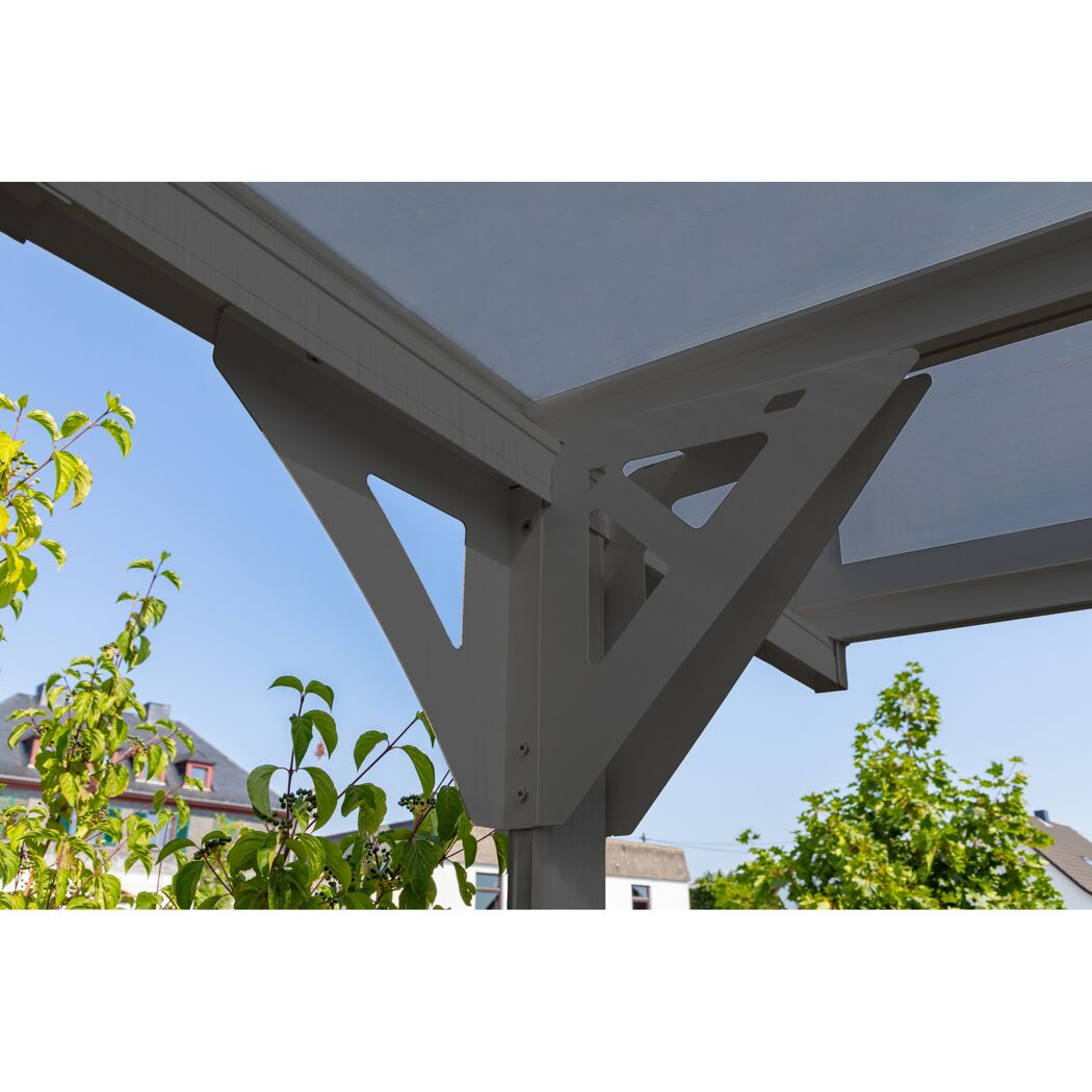 Carport 'Helsinki' mit Flachdach anthrazit Metall 503 x 305 x 232 cm