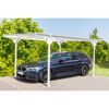 Carport 'Helsinki' mit Flachdach weiß Metall 503 x 305 x 232 cm