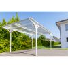 Carport 'Helsinki' mit Flachdach weiß Metall 503 x 305 x 232 cm