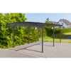 Anthrazitfarbener Carport mit Rundbogen
