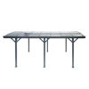 Anthrazitfarbener Carport mit Rundbogen