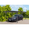Anthrazitfarbener Carport mit Auto