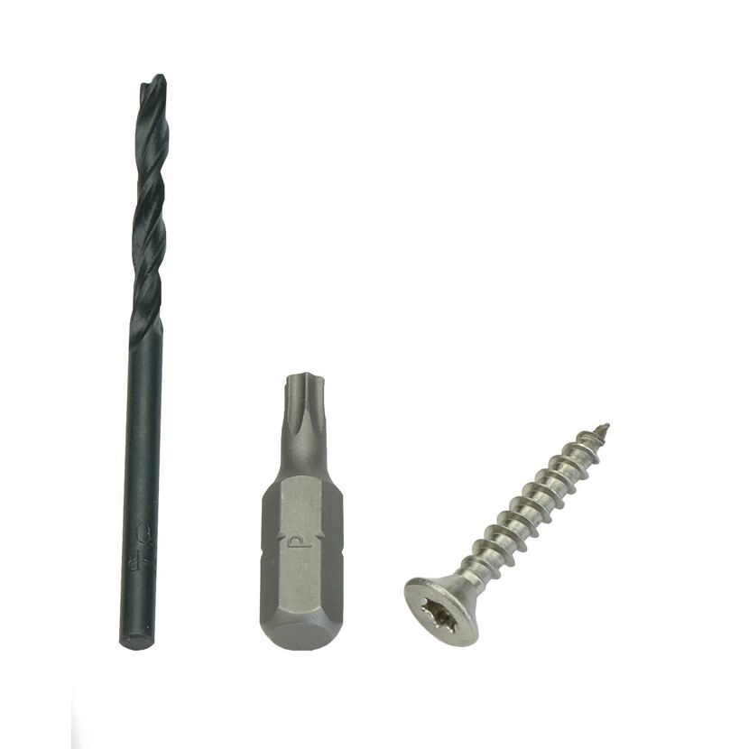 Schrauben-Set 1 mit Bohrer und Bit 4 x 25 mm, 100 Stück