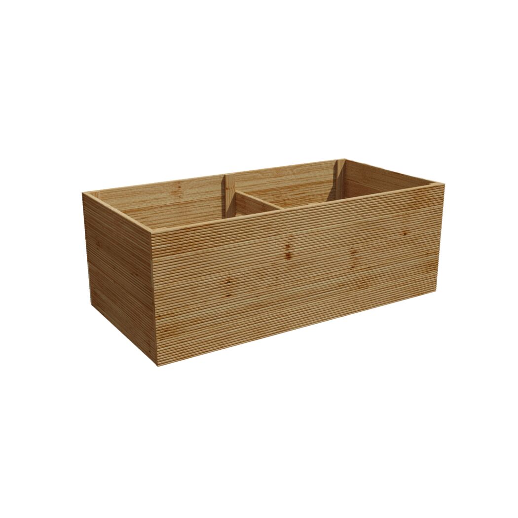 Leeres Holzkistchen mit Trennsteg