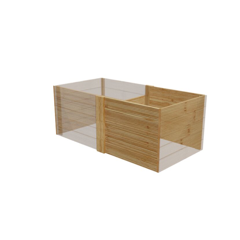 Hochbeet aus Holz mit durchsichtigen Wänden
