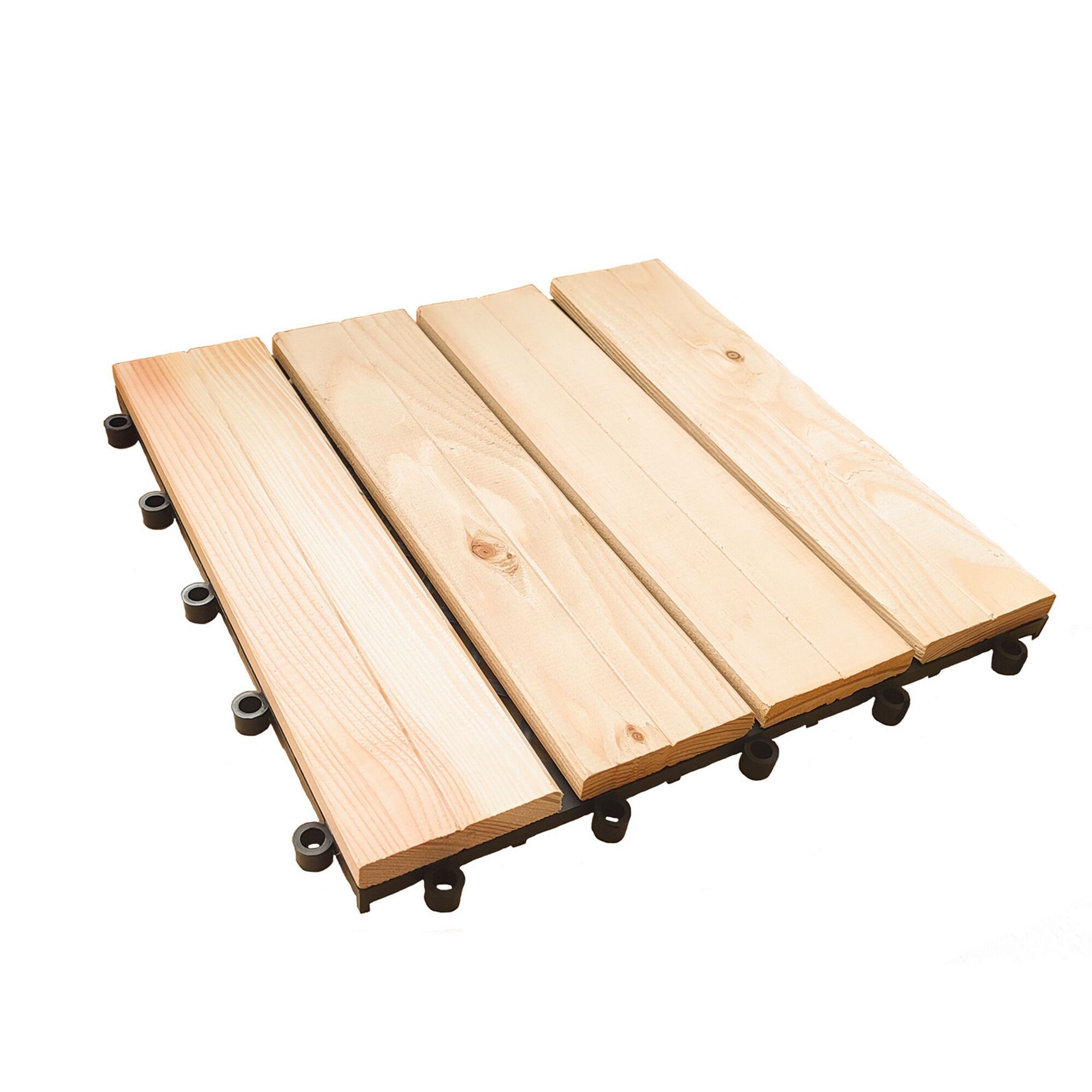 Holzfliesen auf Kunststoffgitter