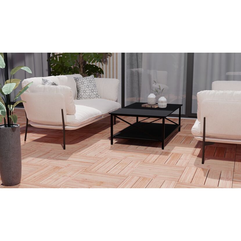 Holzfliese Douglasie braun 600 x 600 x 49 mm