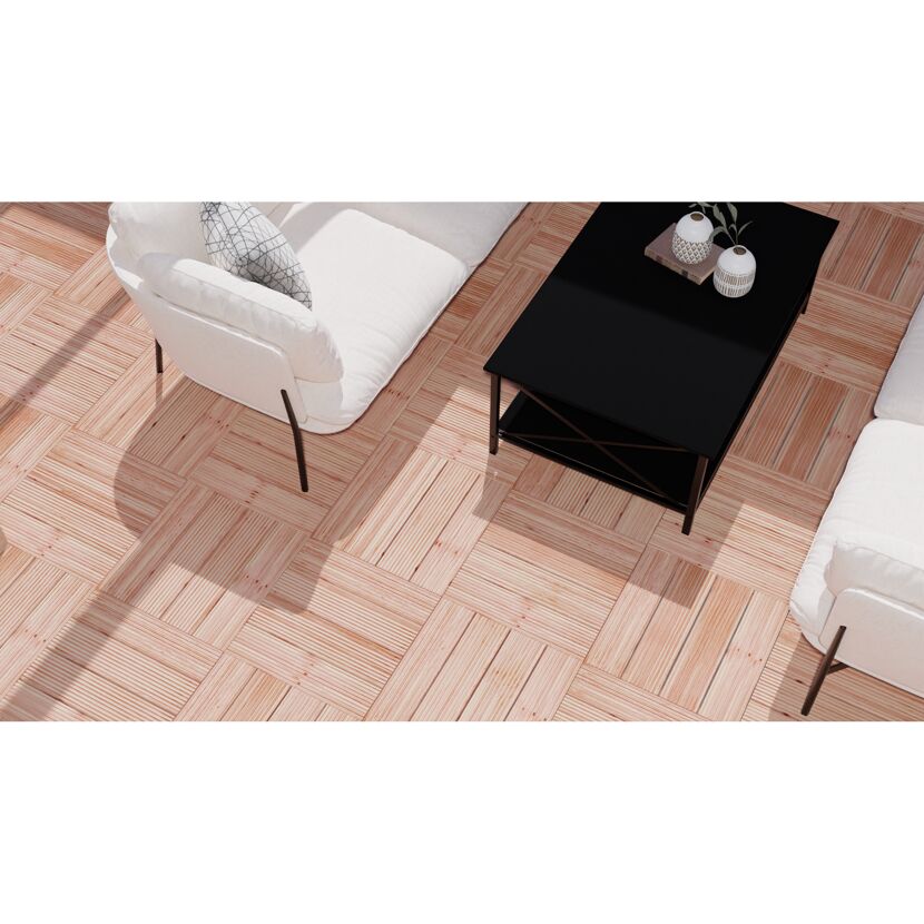 Holzfliese Douglasie braun 600 x 600 x 49 mm
