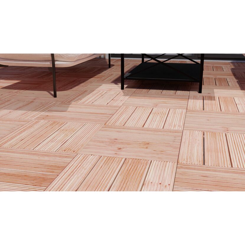 Holzfliese Douglasie braun 600 x 600 x 49 mm