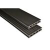 Zwei schwarze WPC-Terrassendielen