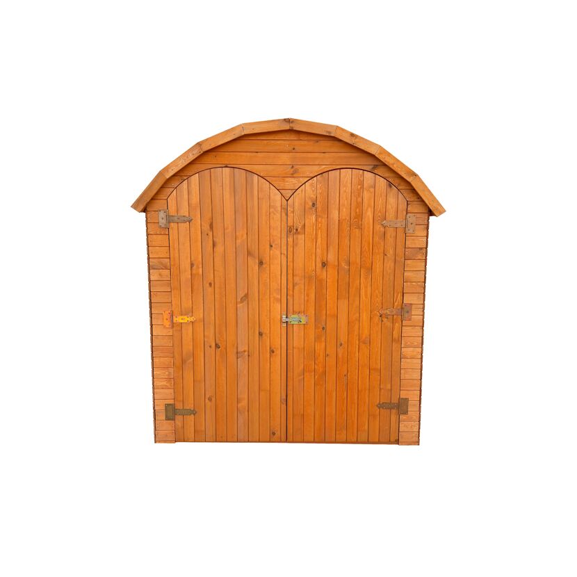 Hölzerner Geräteschrank mit Doppeltür