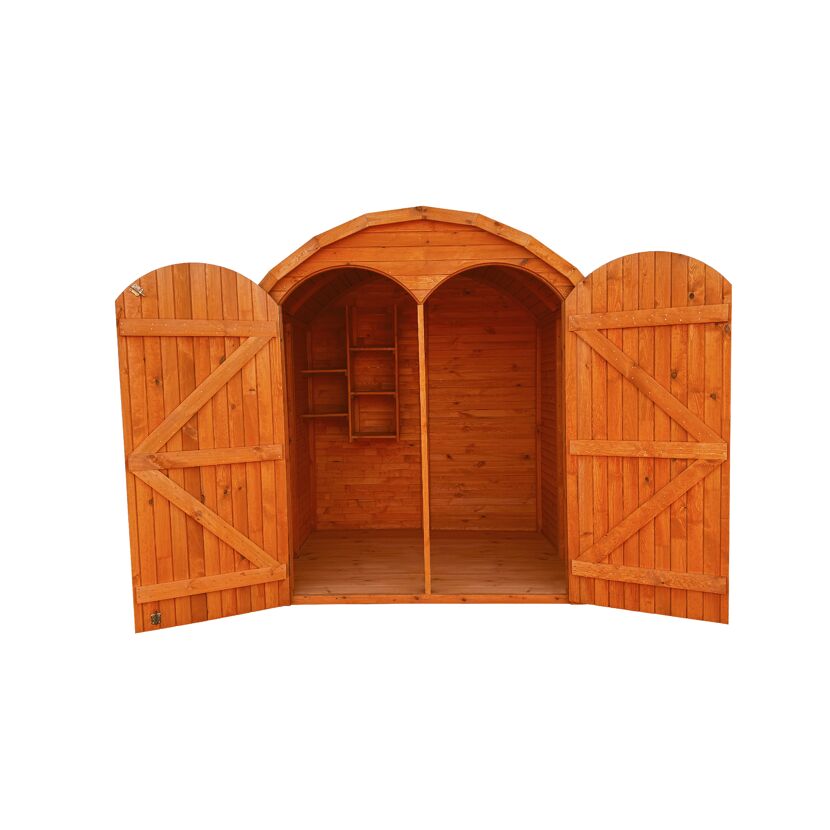 Offener Geräteschrank aus Holz