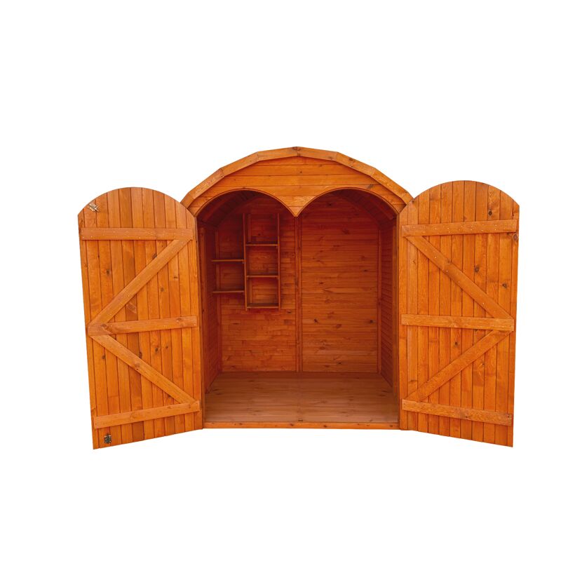 Offener Geräteschrank aus Holz