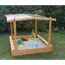 Sandkasten aus Holz mit Sonnendach