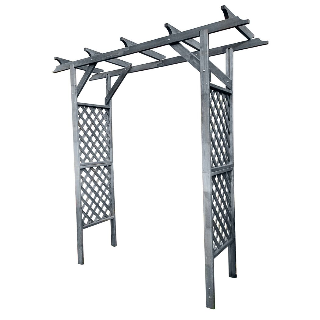 Graue Gartenpergola aus Holz