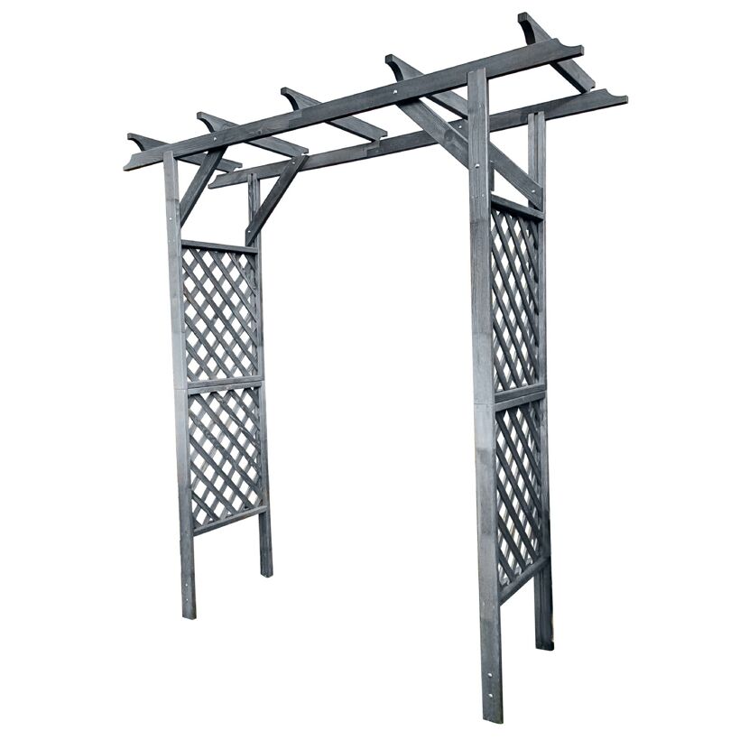 Graue Gartenpergola aus Holz