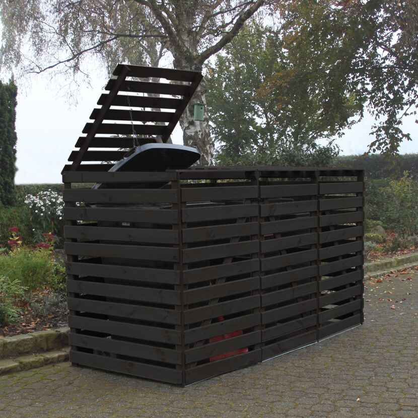 Holz-Mülltonnenbox