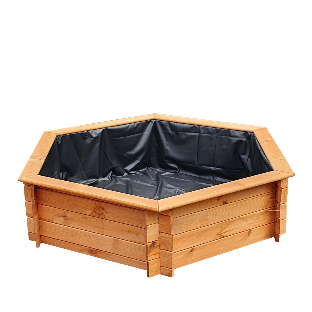 Sechseckiger Holz-Hochteich