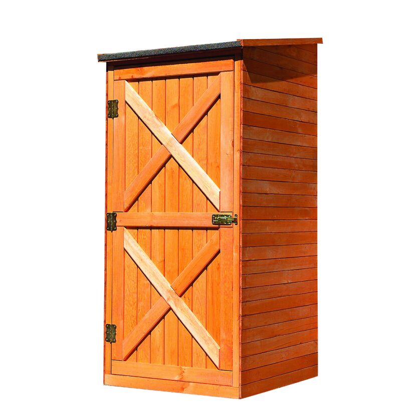 Hölzerner Geräteschrank mit Doppeltür
