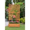 Holzblumenkasten mit Rankgitter