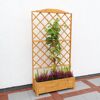 Holz-Rankgitter mit Weintrauben und Blumenkasten