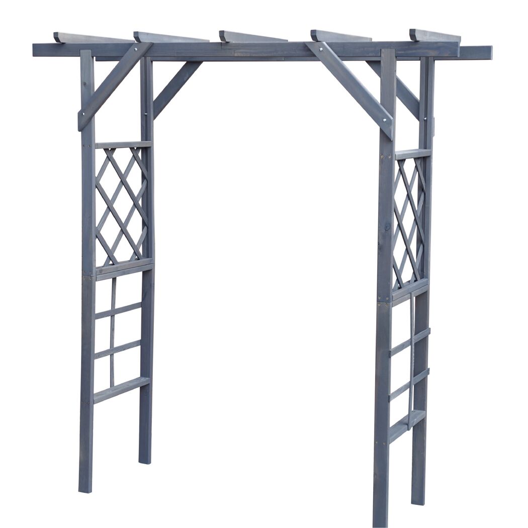 Graue Gartenpergola aus Holz