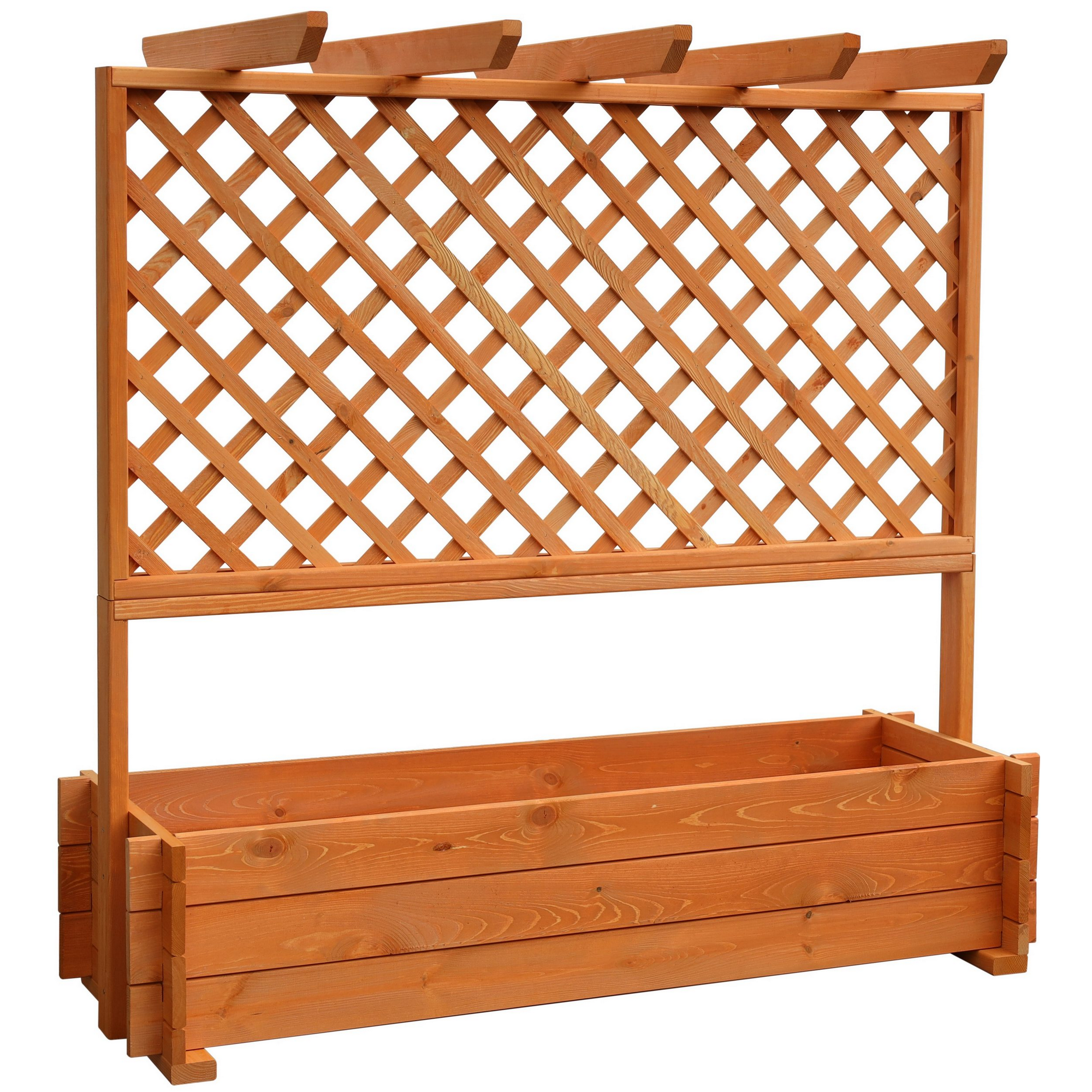 Rankkasten mit Pergola braun 140 x 140 x 64,5 cm