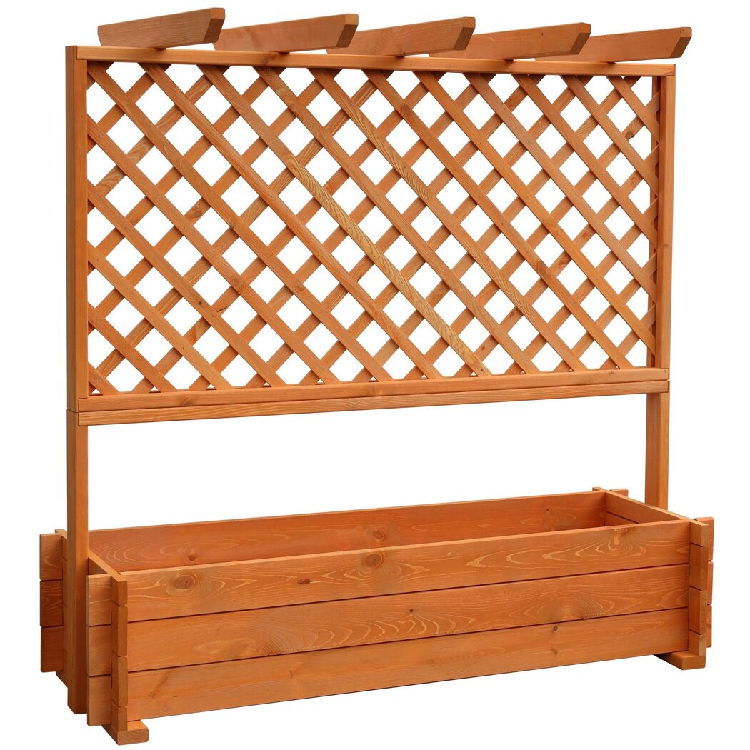 Rankkasten mit Pergola braun 140 x 140 x 46,5 cm