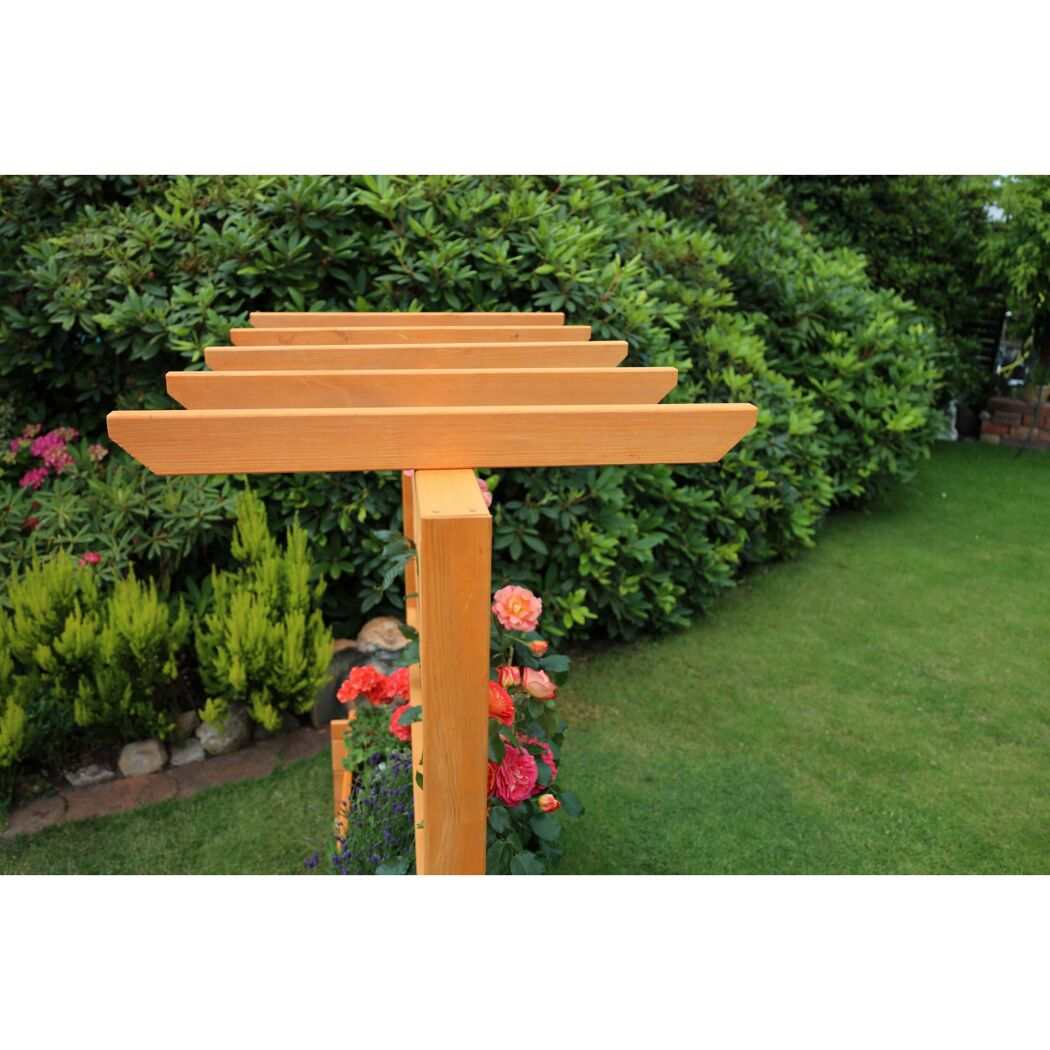 Rankkasten mit Pergola braun 140 x 140 x 46,5 cm