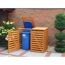 Holz Mülltonnenverkleidung mit blauer Mülltonne