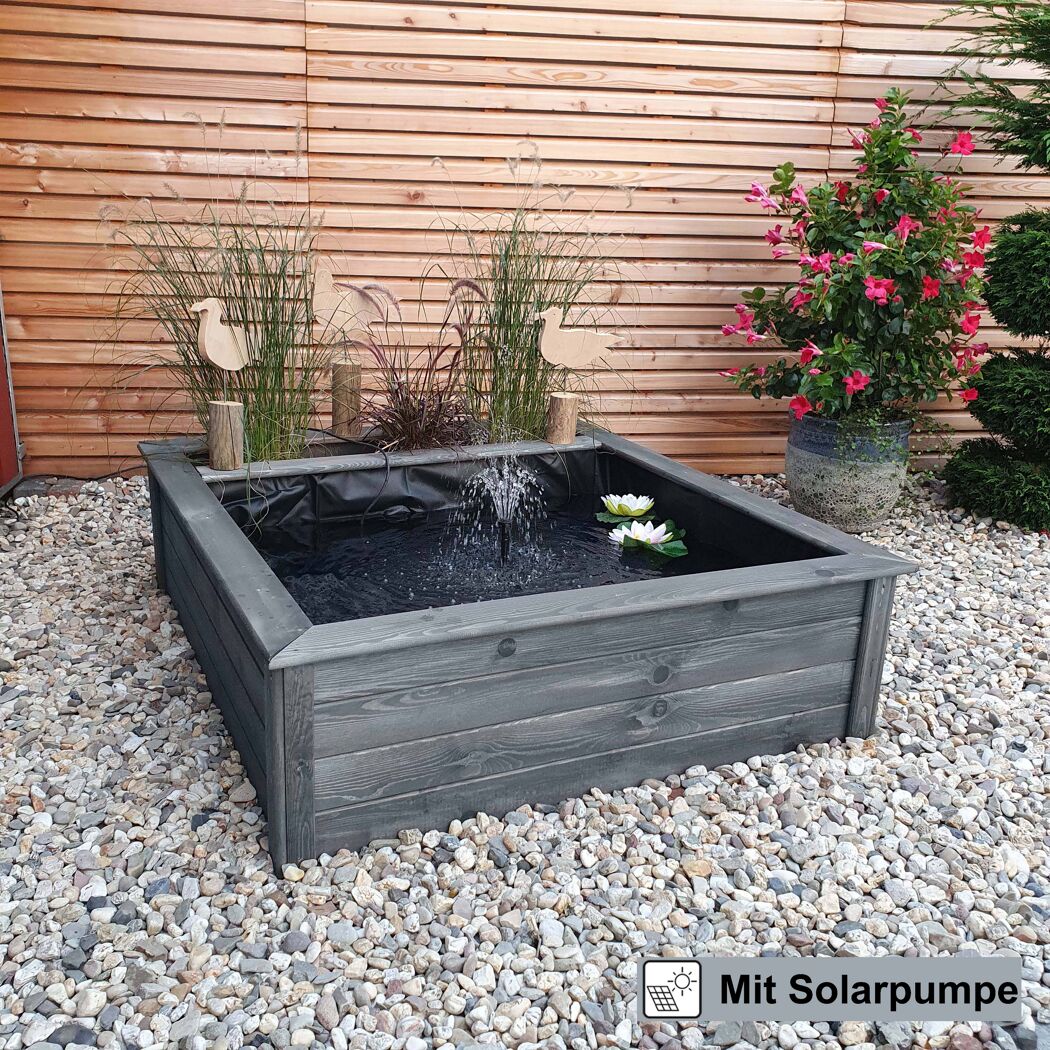 Grauer Hochteich mit Solarpumpe