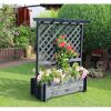 Blumenkasten mit Rankgitter anthrazit
