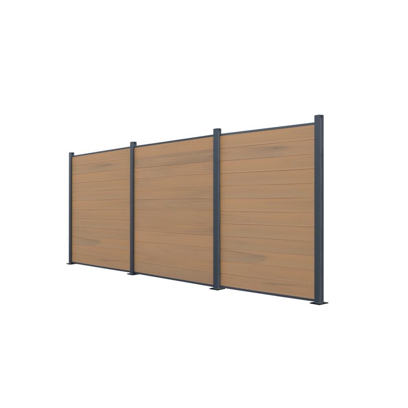 WPC-Zaun 'Tim' sandfarben 180 x 180 cm, ohne Pfosten