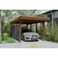 Einzelcarport 'Friesland Hybrid Set 11' Fichtenholz nussbaumfarben 314 x 555 cm