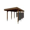 Einzelcarport 'Friesland Hybrid Set 11' Fichtenholz nussbaumfarben 314 x 555 cm