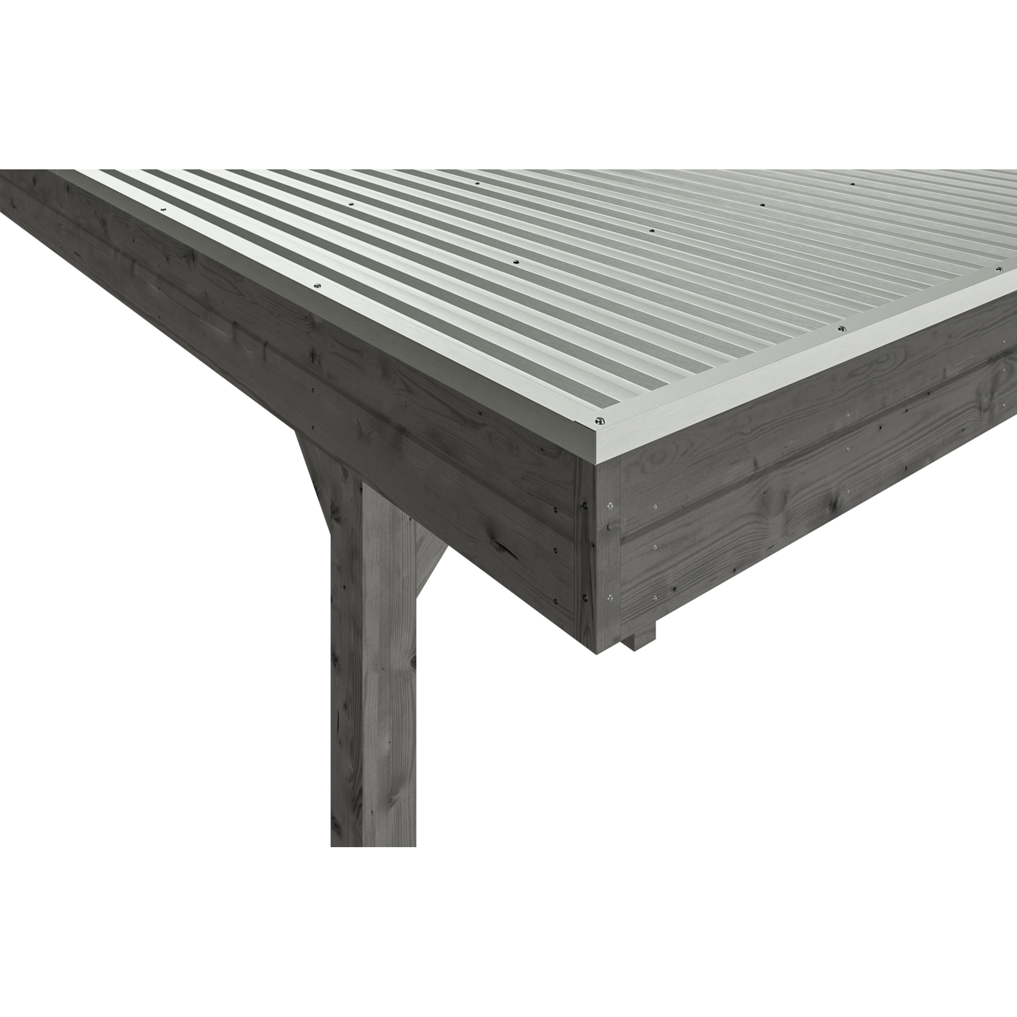 Einzelcarport 'Friesland Hybrid Set 11' Fichtenholz schiefergrau 314 x 555 cm