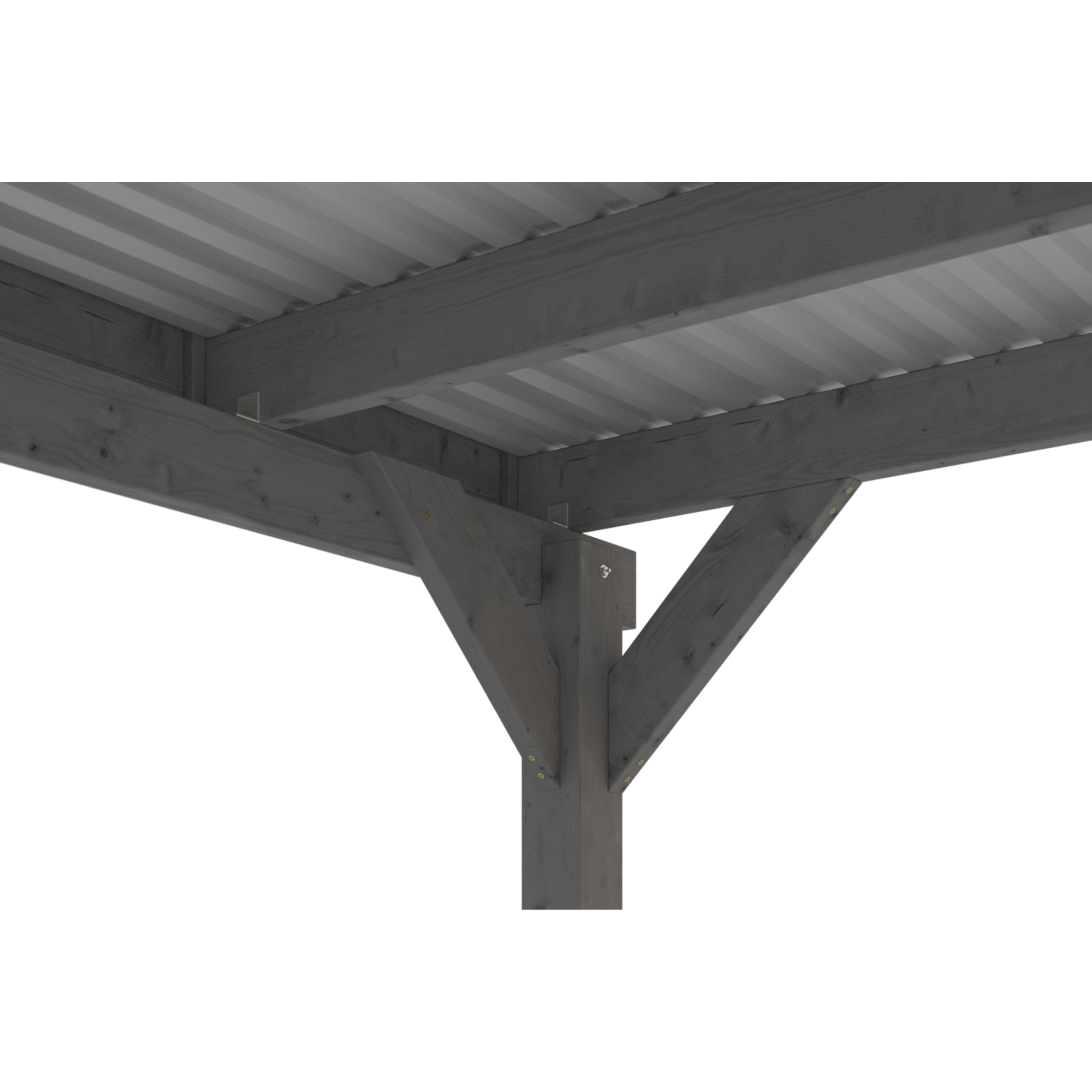 Einzelcarport 'Friesland Hybrid Set 11' Fichtenholz schiefergrau 314 x 555 cm