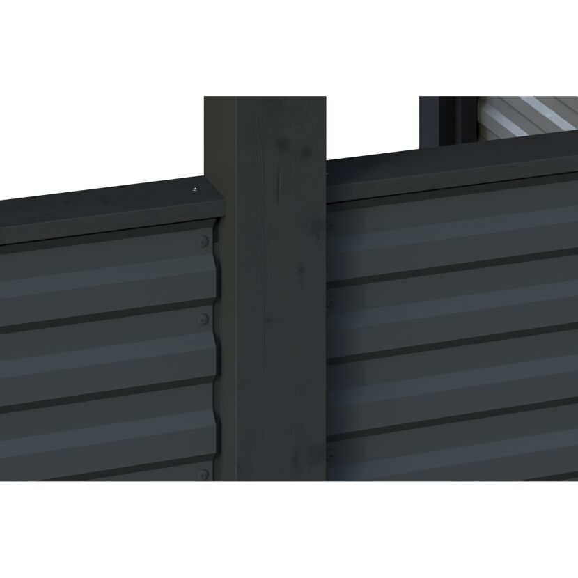 Einzelcarport 'Friesland Hybrid Set 11' Fichtenholz anthrazit 314 x 555 cm