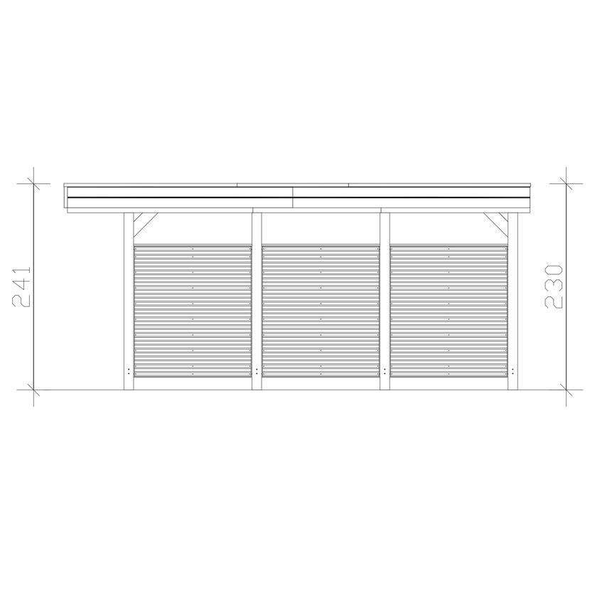Einzelcarport 'Friesland Hybrid Set 11' Fichtenholz anthrazit 314 x 555 cm