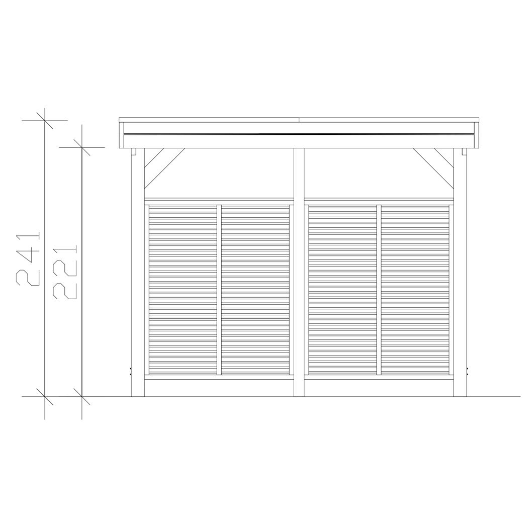 Einzelcarport 'Friesland Hybrid Set 11' Fichtenholz anthrazit 314 x 555 cm