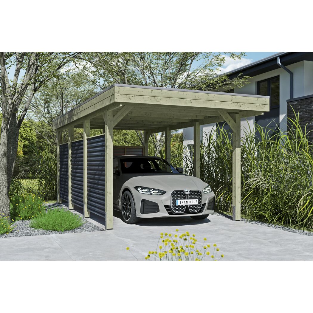 Einzelcarport 'Friesland Hybrid Set 11' Fichtenholz 314 x 555 cm