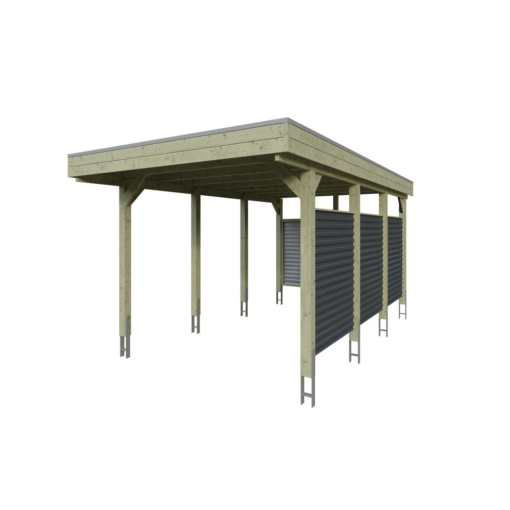 Einzelcarport 'Friesland Hybrid Set 11' Fichtenholz 314 x 555 cm